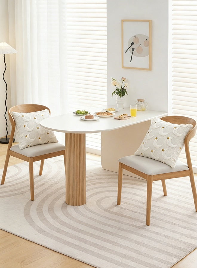 عالية الجودة أغطية وسائد رمضانية منسوجة، مقاس 18×18 بوصة، طقم من قطعتين، بيج اللون، مطرزة، أغطية وسائد رمضانية، أغطية وسائد عيد مبارك، مزينة بزخارف القمر والنجوم، مناسبة للمنزل والأريكة والحديقة - Image 3